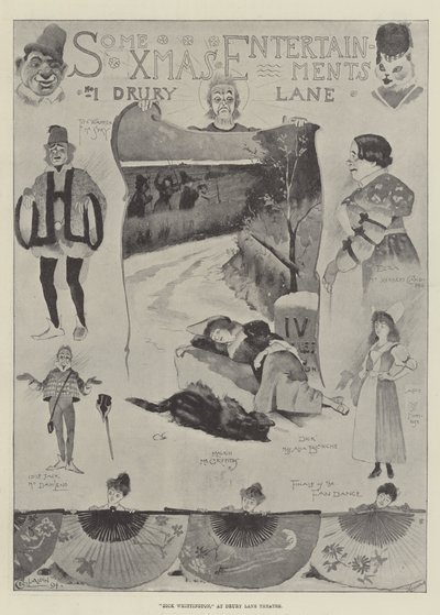 Dick Whittington, in het Drury Lane Theatre door Cecil Charles Windsor Aldin